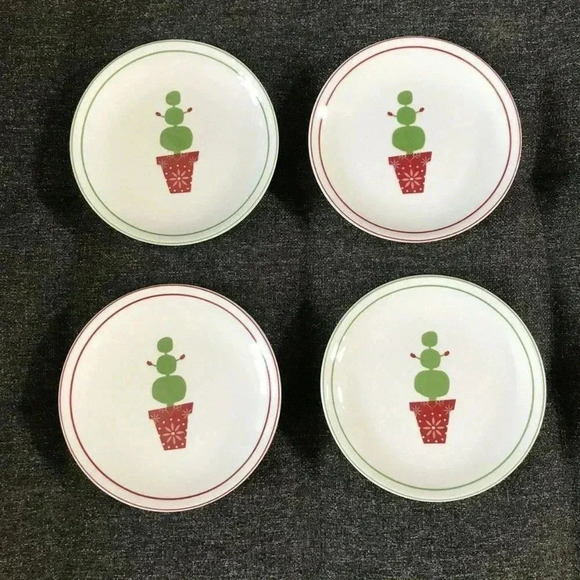 NOS Starbucks 2006 Set of 4 Boxed Holiday Appetizer Side Plates - Picture 2 of 4